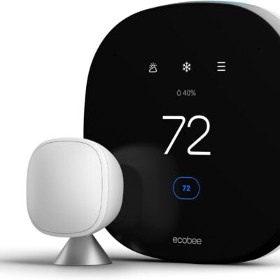 ecobee SmartThermostat with Voice Control – Programmable Wifi Thermostat – Works with Siri, Alexa, Google Assistant – Smart Thermostat for Home