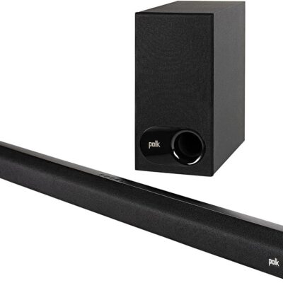 Polk Audio Signa S2 Low Profile TV Sound Bar, Works with 4K & HD TVs, Wireless Subwoofer, Includes HDMI & Optical Cables, Bluetooth Enabled, Black