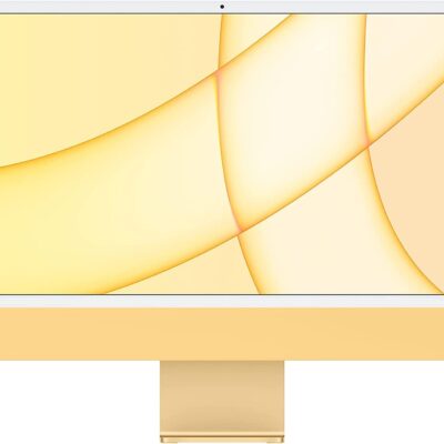 Apple 2021 iMac M1 Chip 8-core CPU (24 inch, 8GB RAM, 512GB) (QWERTY English) Yellow (Renewed Premium)  Electronics