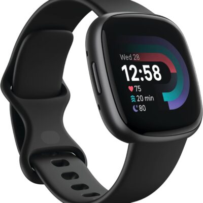 Fitbit Versa 4 Fitness Smartwatch with Daily Readiness, GPS, 24/7 Heart Rate, 40+ Exercise Modes, Sleep Tracking and more, Black/Graphite, One Size (S & L Bands Included)  Everything Else