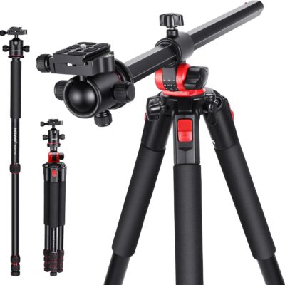 NEEWER 72 inch Camera Tripod Monopod with Center Column and Ball Head Aluminum, Arca Type QR Plate, Bag, Horizontal Tripod Overhead Camera Mount for DSLR Camera, Video Camcorder, Max Load 33lb : Electronics