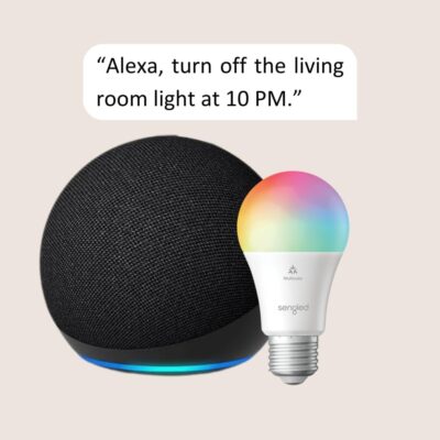 Echo (4th Gen)| Charcoal with Sengled Smart Color Bulb  Amazon Devices & Accessories