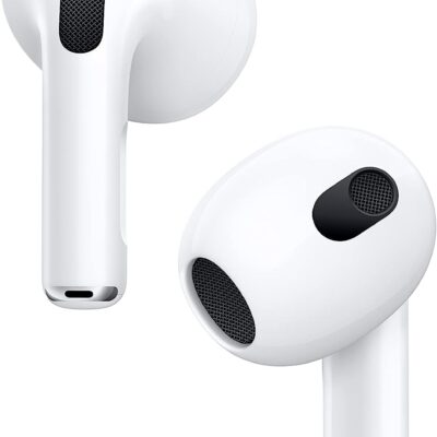 Apple AirPods (3rd Generation) Wireless Ear Buds, Bluetooth Headphones, Personalized Spatial Audio, Sweat and Water Resistant, Lightning Charging Case Included, Up to 30 Hours of Battery Life  Electronics