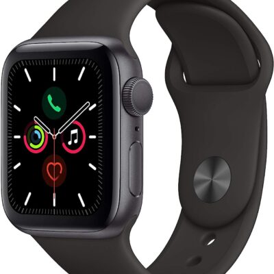 Apple Watch Series 5 (GPS, 44MM) – Space Gray Aluminum Case with Black Sport Band (Renewed)  Electronics