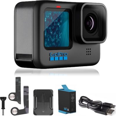 GoPro HERO11 Black – E-Commerce Packaging – Waterproof Action Camera with 5.3K60 Ultra HD Video, 27MP Photos, 1/1.9″ Image Sensor, Live Streaming, Webcam, Stabilization  Electronics
