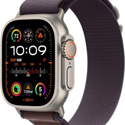 Apple Watch Ultra 2 [GPS + Cellular 49mm] Smartwatch with Rugged Titanium Case & Indigo Alpine Loop Medium. Fitness Tracker, Precision GPS, Action Button, Extra-Long Battery Life, Carbon Neutral  Cell Phones & Accessories