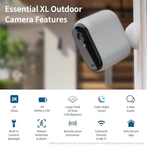 Arlo Essential Spotlight Camera 2K – Wireless Outdoor Security Camera, Color Night Vision - Image 3