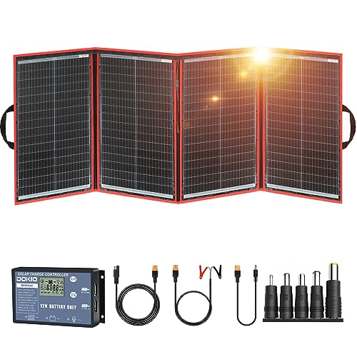 DOKIO 200W Foldable Solar Panel Kit - 9.7 lbs, Controller + Dual USB, RV & Power Stations - Image 2