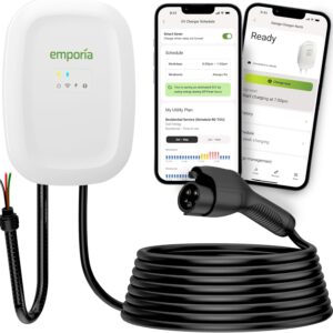 EMPORIA Level 2 EV Charger 48A – NACS Tesla Compatible, WiFi, Energy Star, 24ft